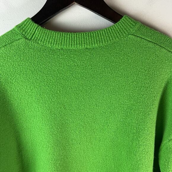 & Other Stories Women's Cropped Sweater Small Kelly Green Mock Neck Wool Blend - Picture 8 of 8
